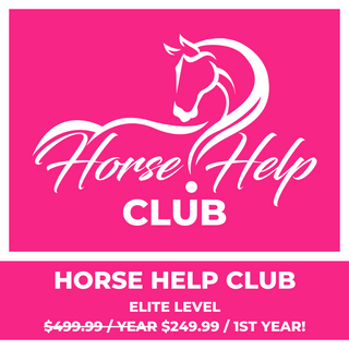 Image featuring the Horse Help Club Elite level, valued at $249.99 for the first year. Unlock unparalleled equestrian benefits, expert guidance, and a thriving community.